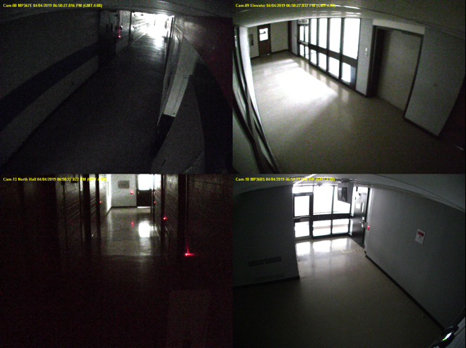 Darkened U of T hallways during power outage