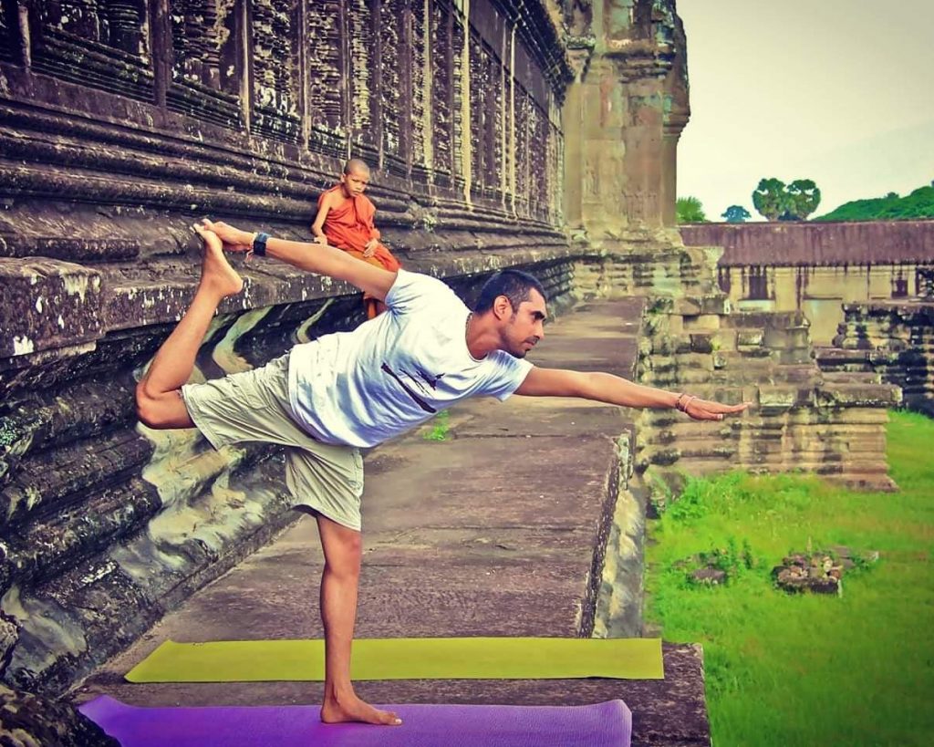 Vikram Chadalawada doing yoga
