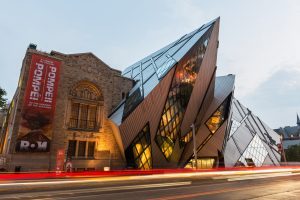 North facade of the Royal Ontario Museum, with Daniel Libeskind’s dramatic deconstructivist entrance (The Crystal).