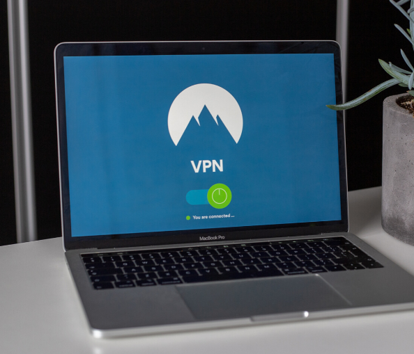 Laptop showing "VPN" on screen