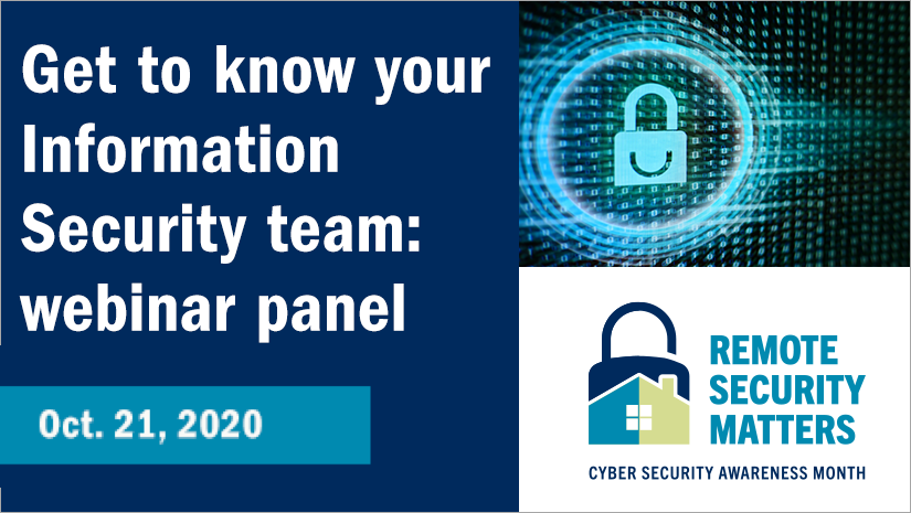 CSAM Information Security webinar panel promotion banner (Oct. 21, 2020)