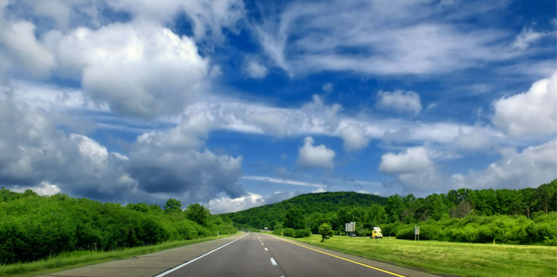 A smooth and clear road leading to the horizon.