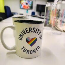 A Pride mug available from the U of T Bookstore.