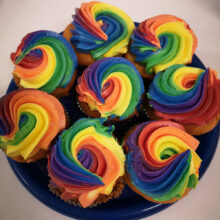 Rainbow cupcakes from local bakery, Bunner’s Bake Shop, to celebrate Pride.