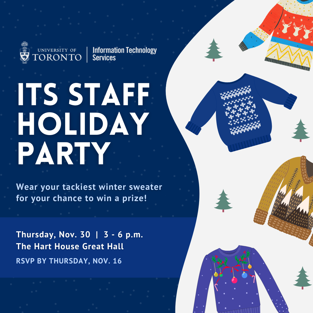 poster for ITS staff holiday party