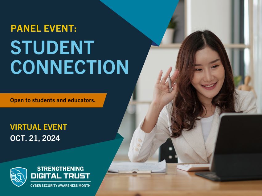 Oct 21: Student connection panel event. Open to students and educators.