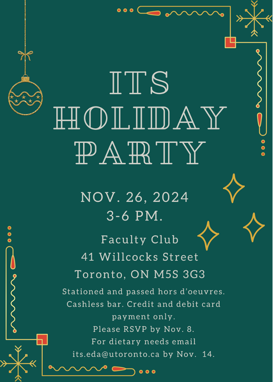 ITS holiday party poster